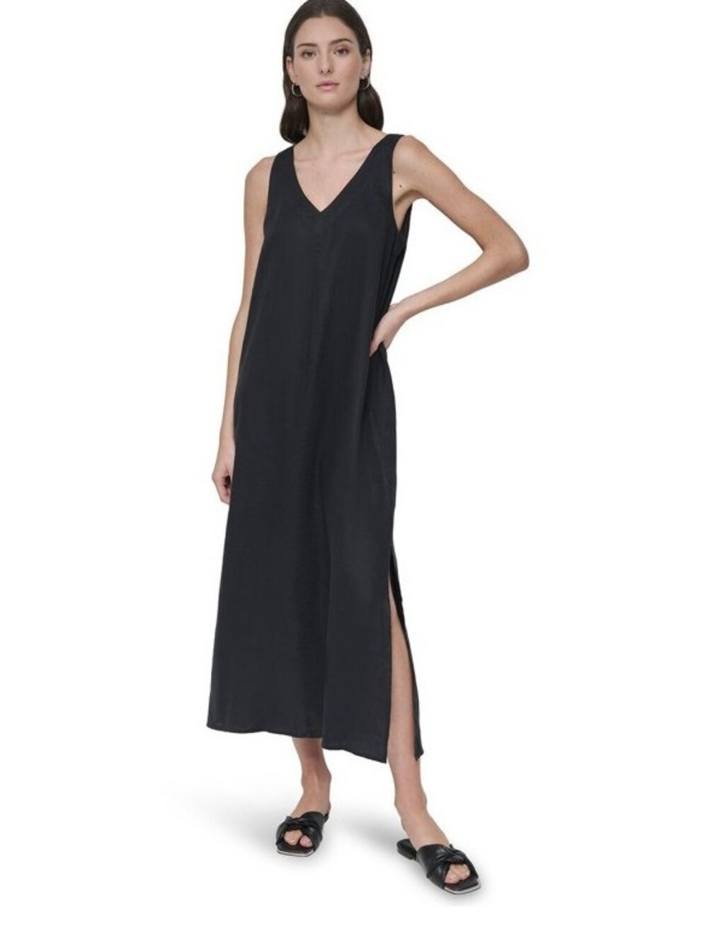 (6) Dkny ladies linen Maxi dress